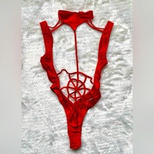 Red Open Chest Lingerie